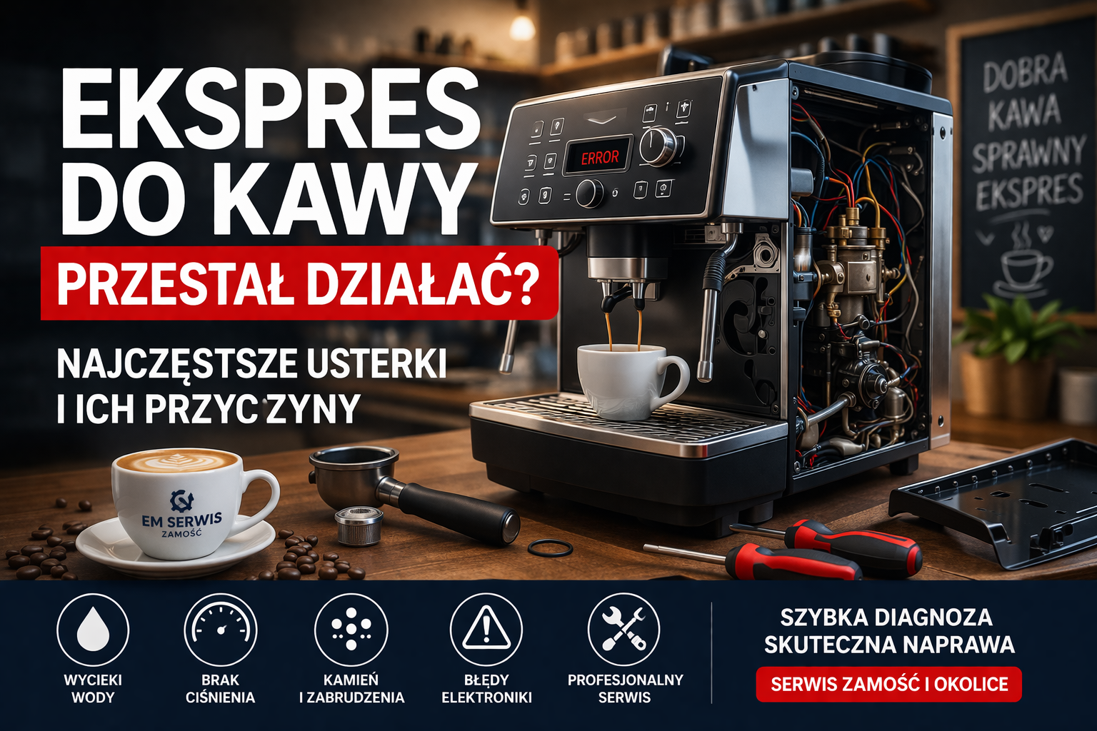 Ekspres do kawy przestał działać? Najczęstsze usterki i ich przyczyny